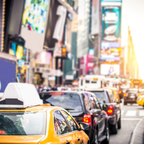 Times,Square,,Manhattan,-,Yellow,Cab,And,Traffic,In,New